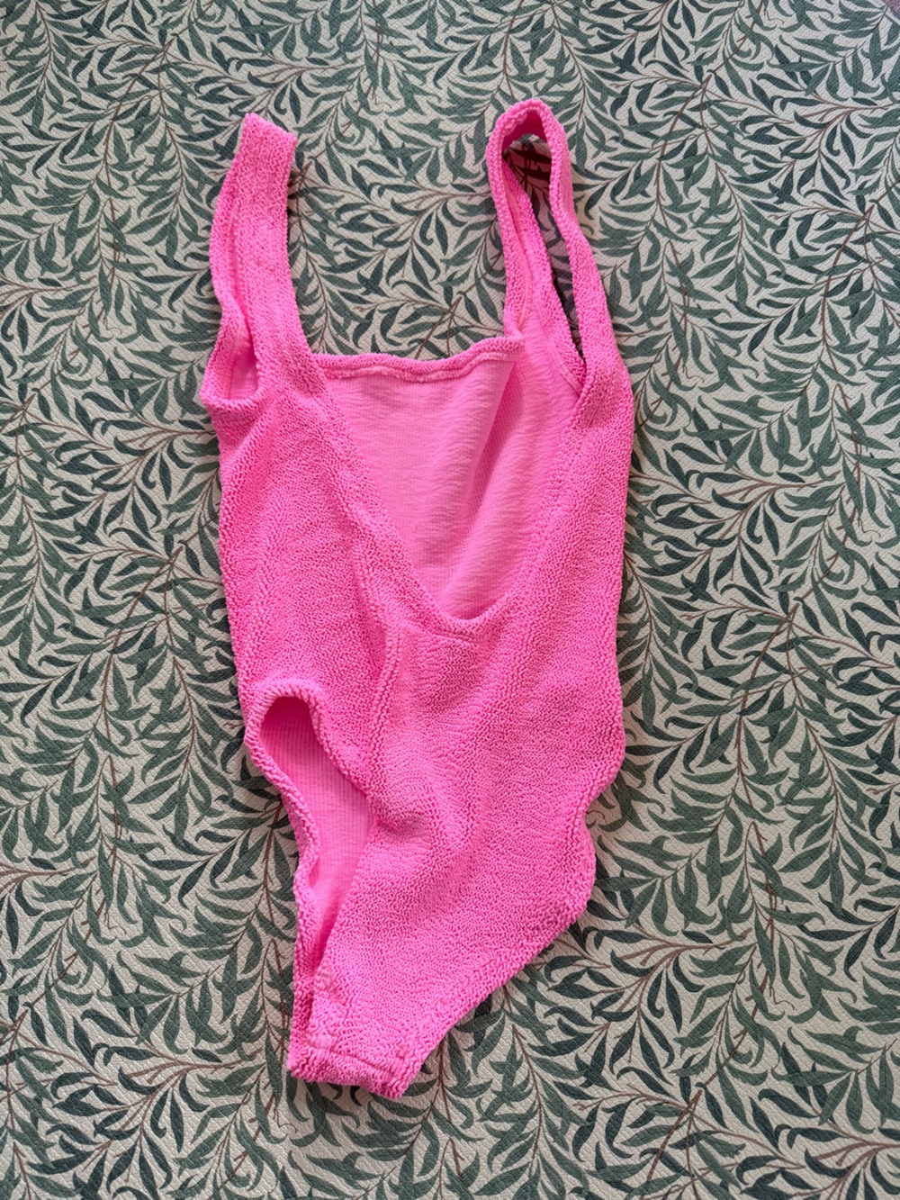Hunza G Pink Terry One-Piece Swimsuit (One Size - Brand known for this!) - Picture 4 of 5